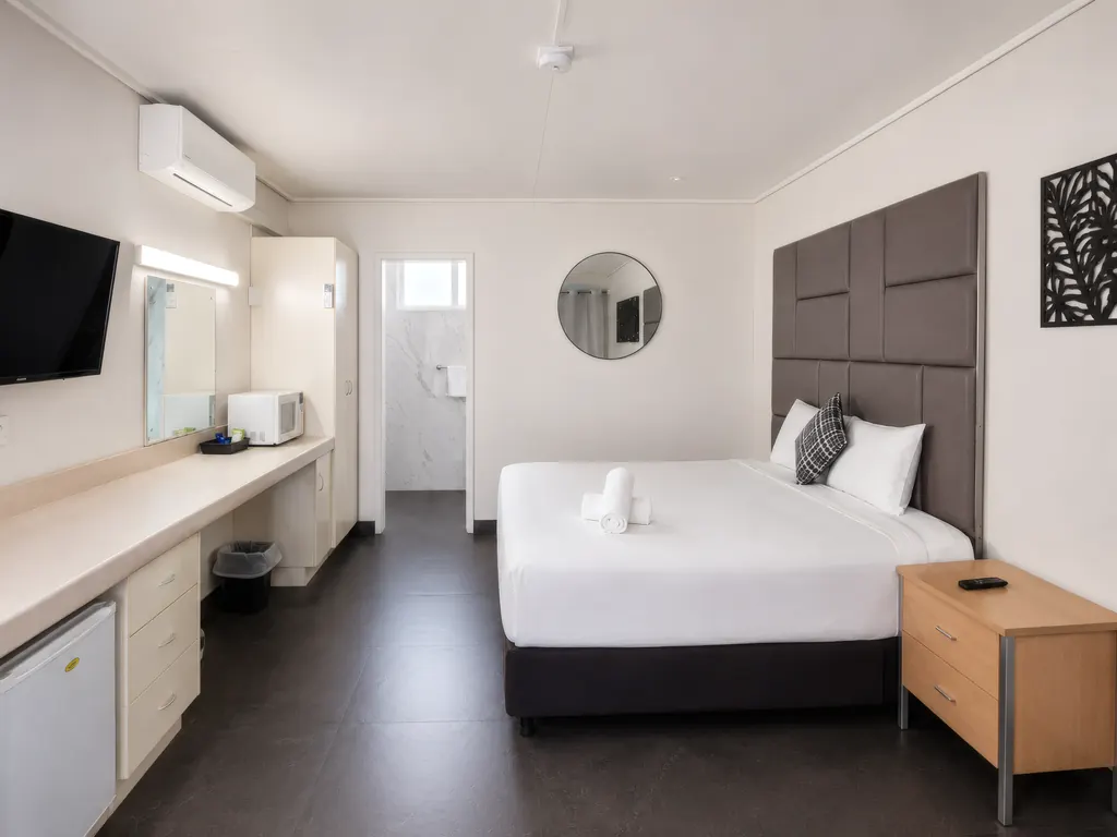 A clean, comfortable guest room